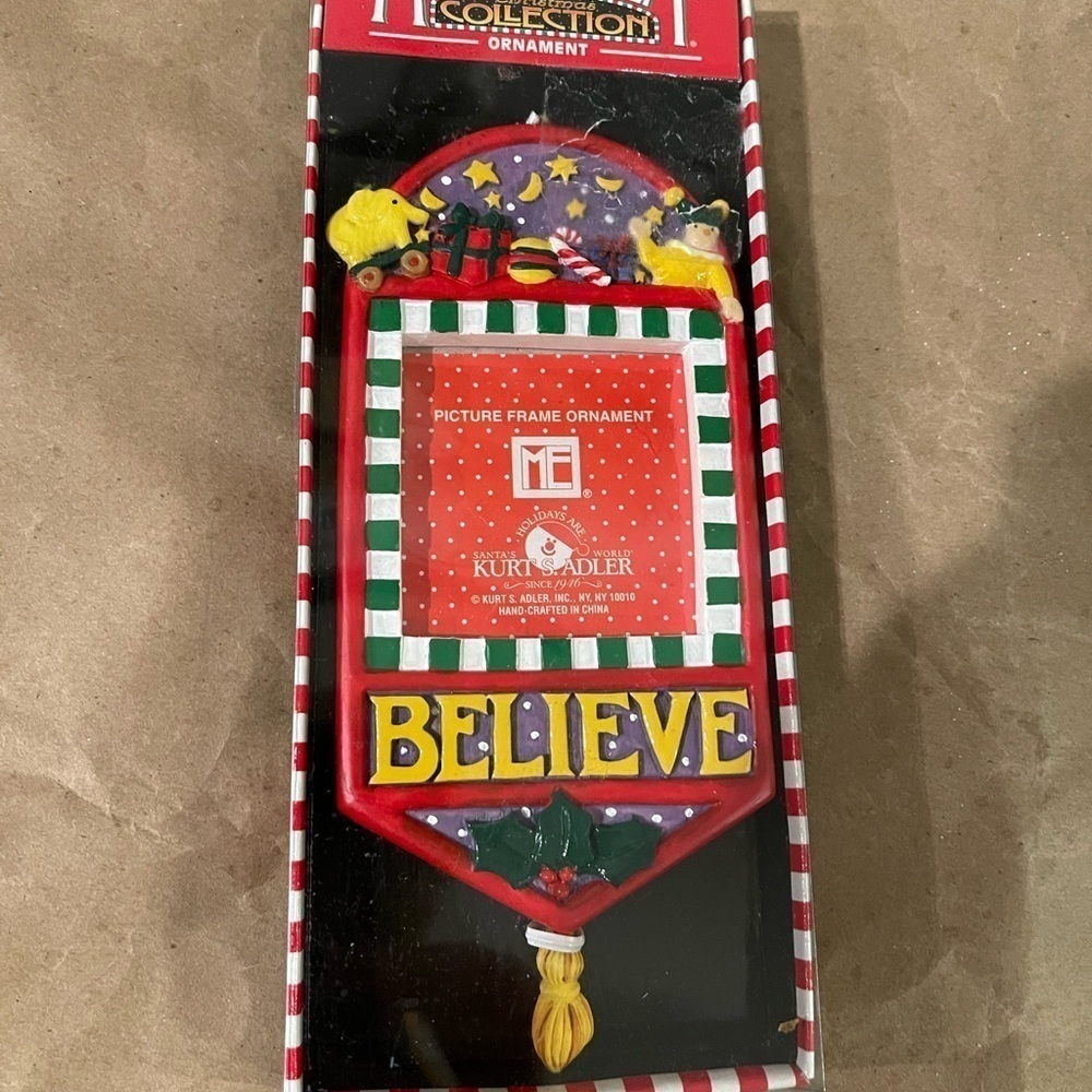 Mary Engelbreit Kurt Adler Picture Frame Ornament - Believe